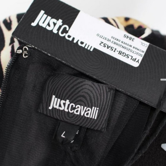 🎉🎈HOST PICK!🎈Just Cavalli GORGEOUS digital Slinky Midi Dress Large/m NEW - Picture 7 of 16